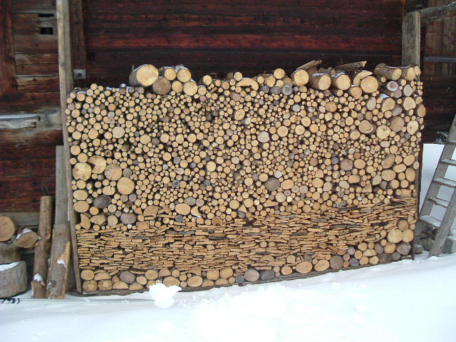 A woodpile in the Aravis region of the French Alps