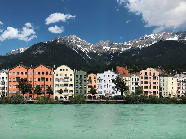 Colourful houses in Innsbruck, heart of the Austrian Tirol