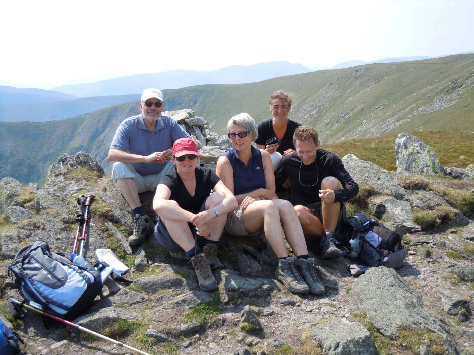 Group at the top of Kidsty Pike on the Coast to Coast