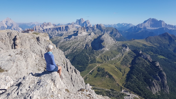 The view from Lagazuoi - thehighest point on our Dolomites Highlights route.