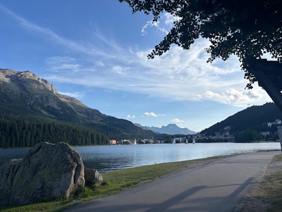 Looking out over Celerina on the last stage to St Moritz