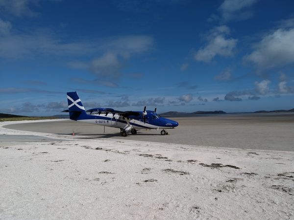 A plane on Barra's beach airport