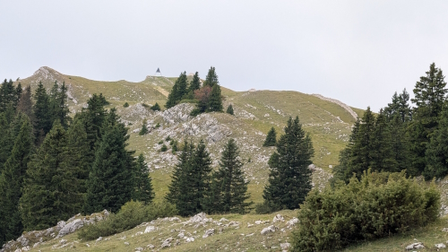 The summit of Mont Tendre - the highest point on the Jura Crest Trail
