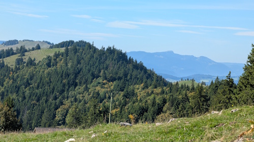 Views over the ridge on stage 1 of the Jura Crest Trail