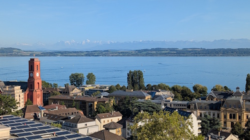 View over Lac du Neuchâtel where our Jura Crest Trip begins