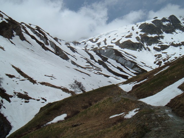 Snow from winter and spring, yet to melt in May