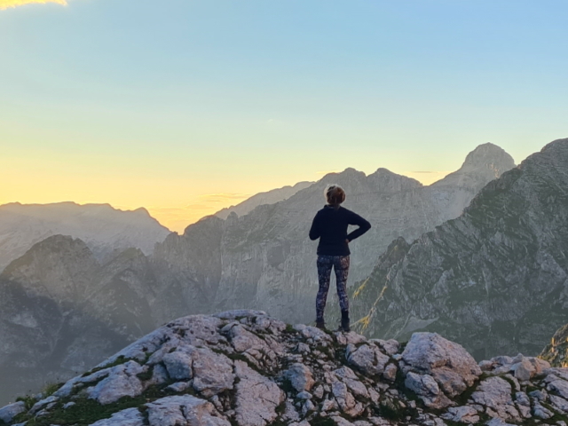 Sunset outside Koča na Doliču