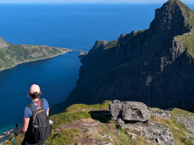 Hiker in the Lofoten Islands