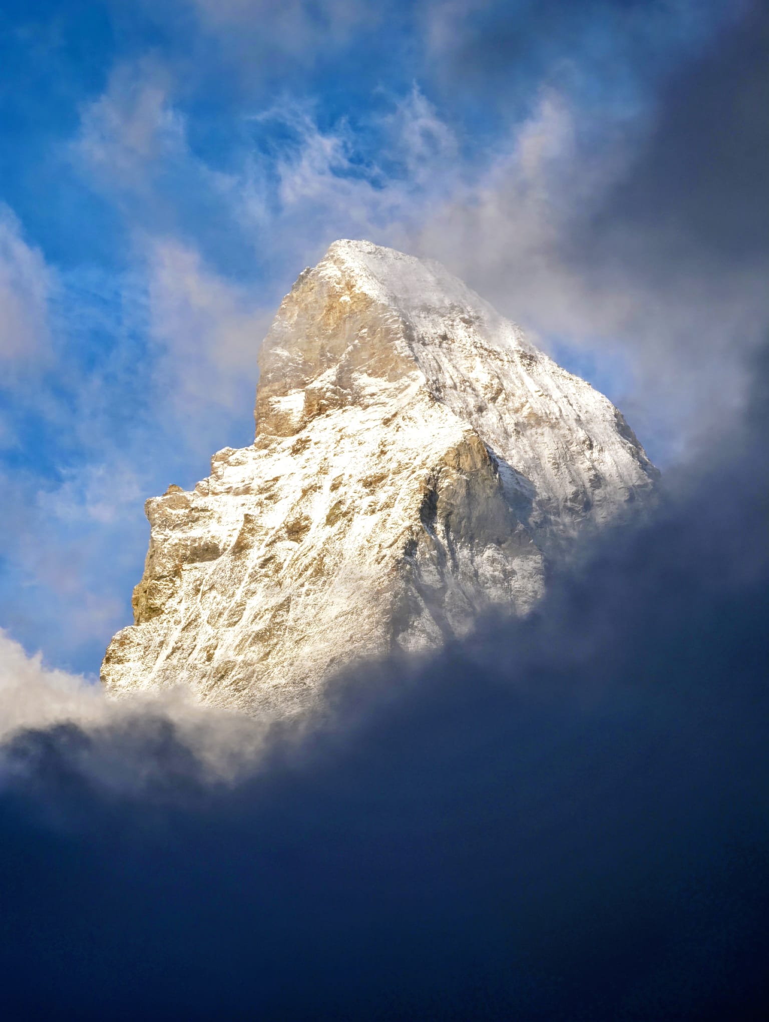 The Matterhorn through clouds