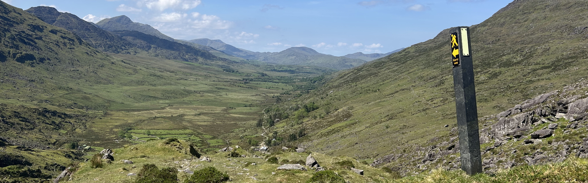 Looking along the Bridia Valley on the Kerry Way, Ireland