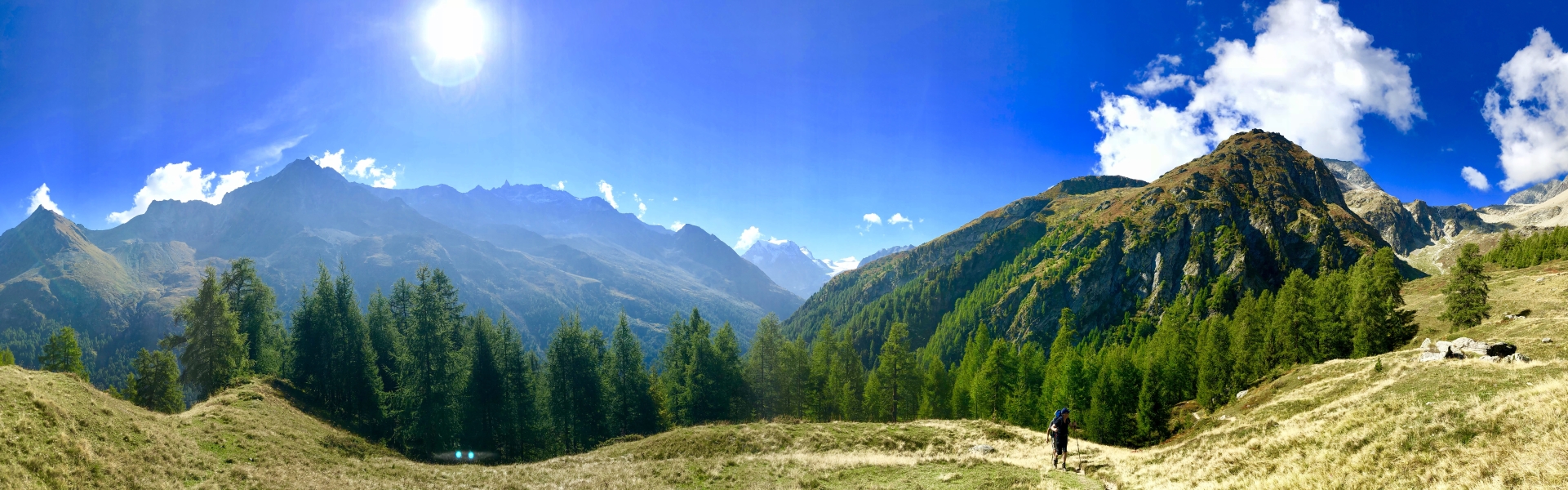 Hiking above Zinal on the Walker's Haute Route