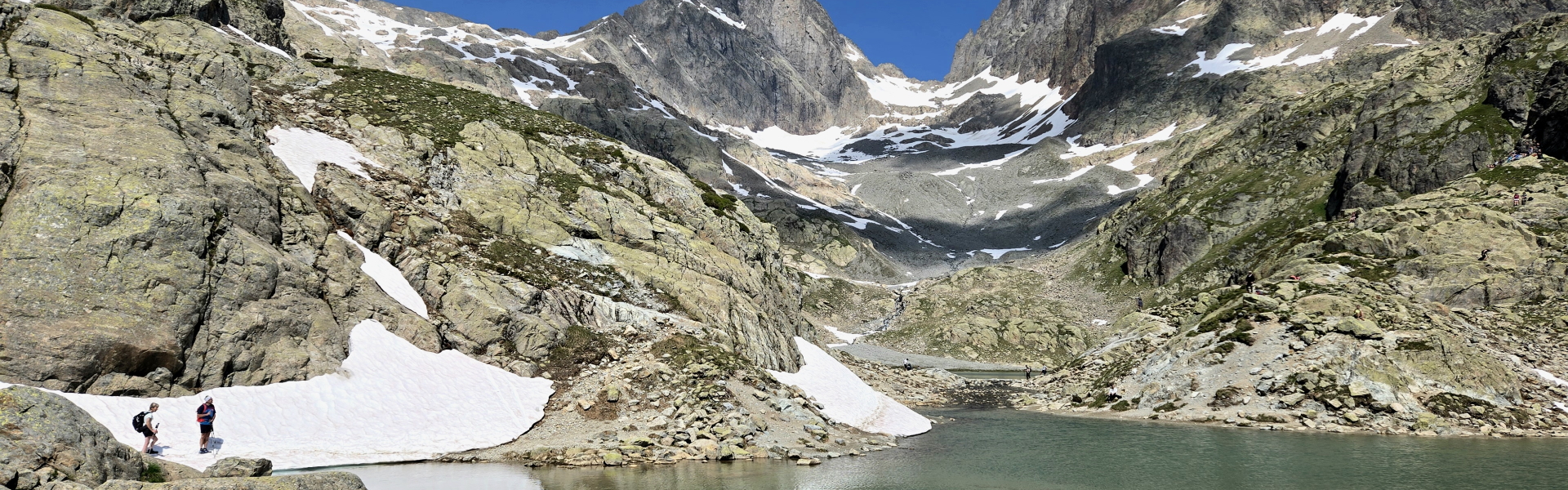 Rocks above Lac Blanc above the Chamonix valley