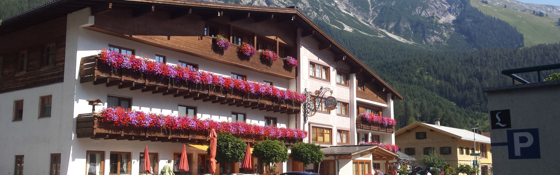 Flowers on balconies in the Tyrol
