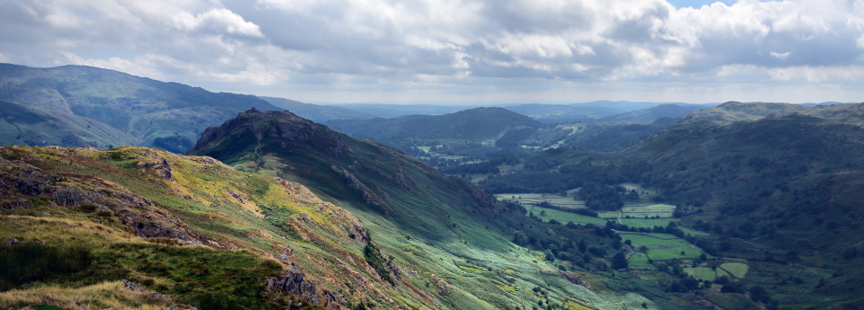 View down Easedale Valley from Calf Crag