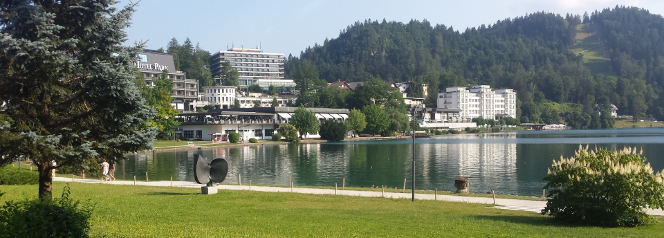 Lake Bled from its pleasant shores, Slovenia