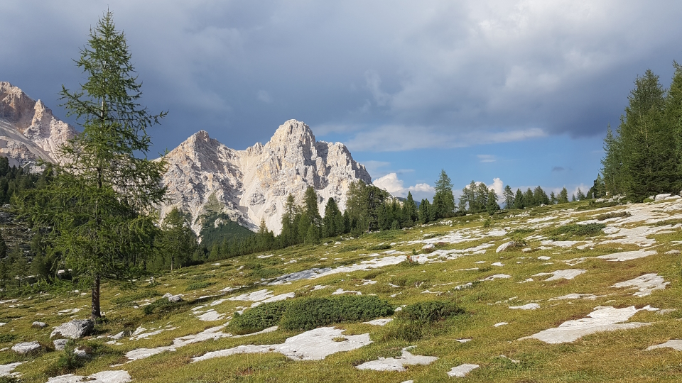 The area near Rifugio Fanes on the Dolomites Highlights Tour