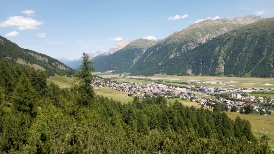 Looking over the Engadine valley on the way to St. Moritz