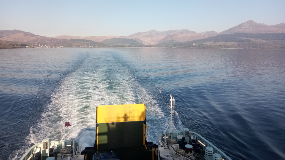 Aboard the ferry from Arran