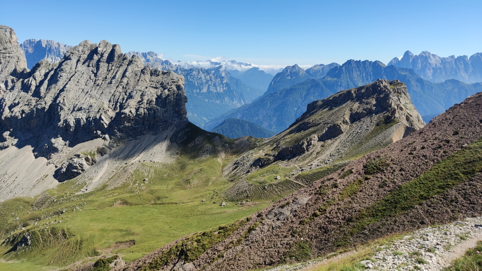The view from the Forcella Rossa, Dolomites