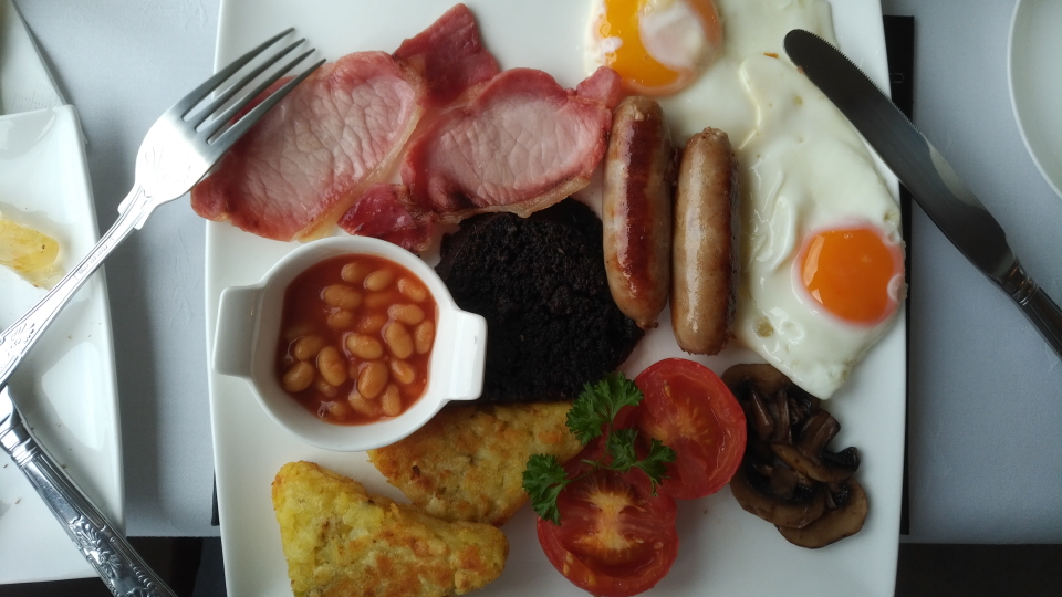 A full Scottish breakfast, along the Hebridean Way