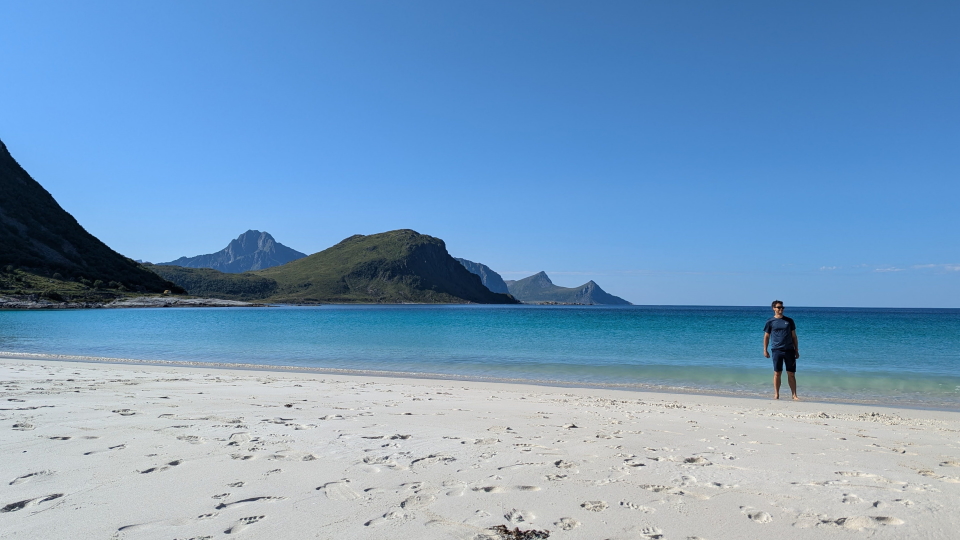 Haukland beach in Lofoten, Norway