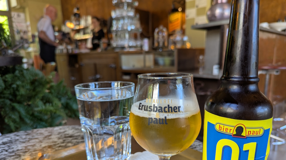Hydration in the town of Brugg on the Jura Crest Trail