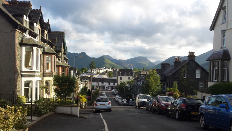 One of the streets in Keswick, in the Lake District, in which we find plenty of B&Bs
