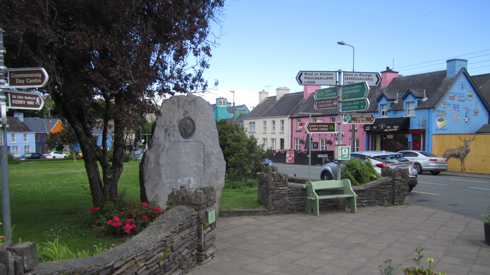 Signposts in Sneem, a village along the Kerry Way