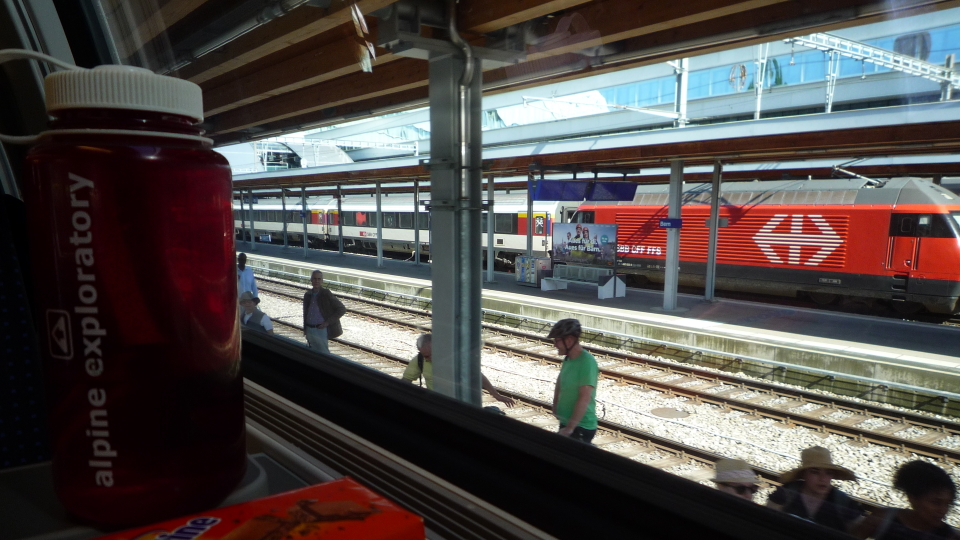 On Swiss trains, Alpine Exploratory and supplies