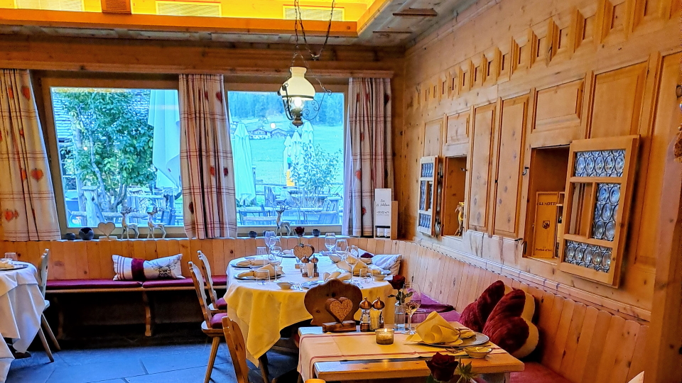 The restauant at the Walserhuus, Sertig, Switzerland