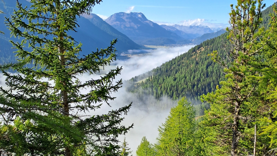 Inverted cloud, Zuoz to Bever in the Engadine, Switzerland
