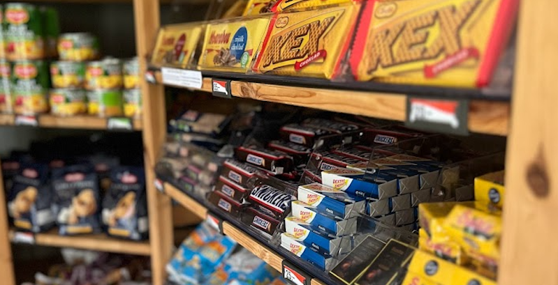 Food supplies found in the shops of the huts