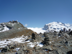 Monte Rosa on the right and Gornergrat on the left