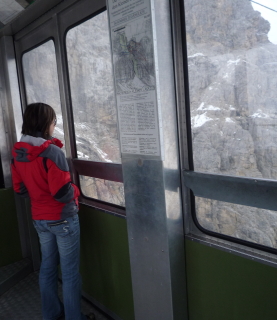 The Lagazuoi cable car above Cortina